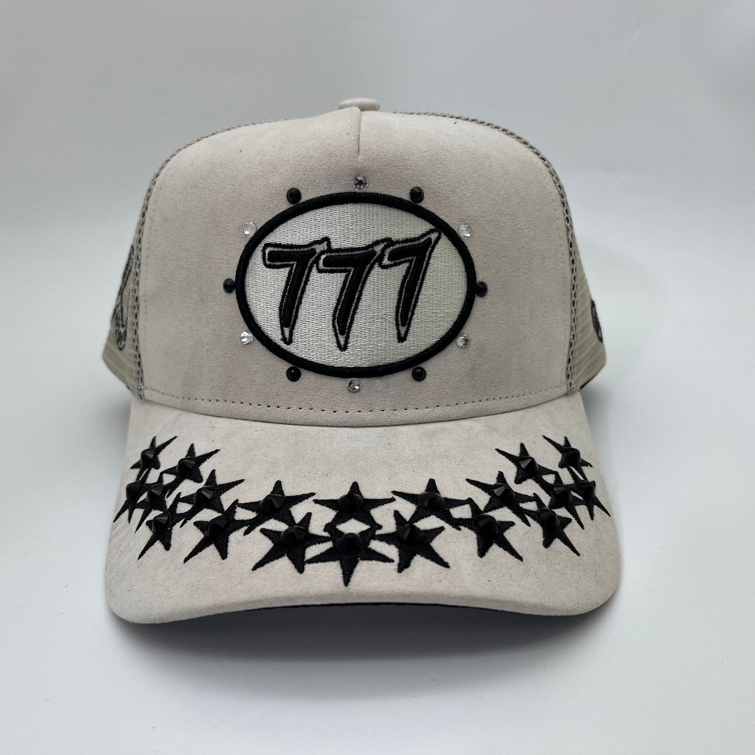 Cream Hudson Outerwear V1 Diamond Suede Trucker Hat with mesh back and adjustable strap, casual and stylish for outdoor wear.