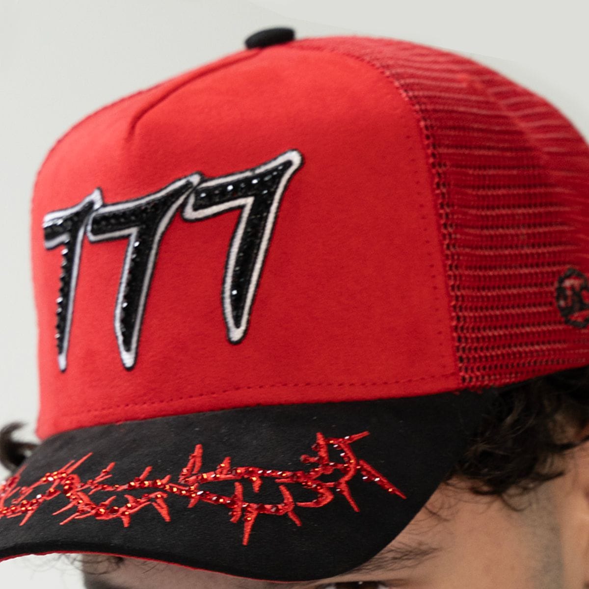 Hudson Outerwear V2 Diamond Suede Trucker Hat with curved brim and adjustable strap, in diamond suede material.
