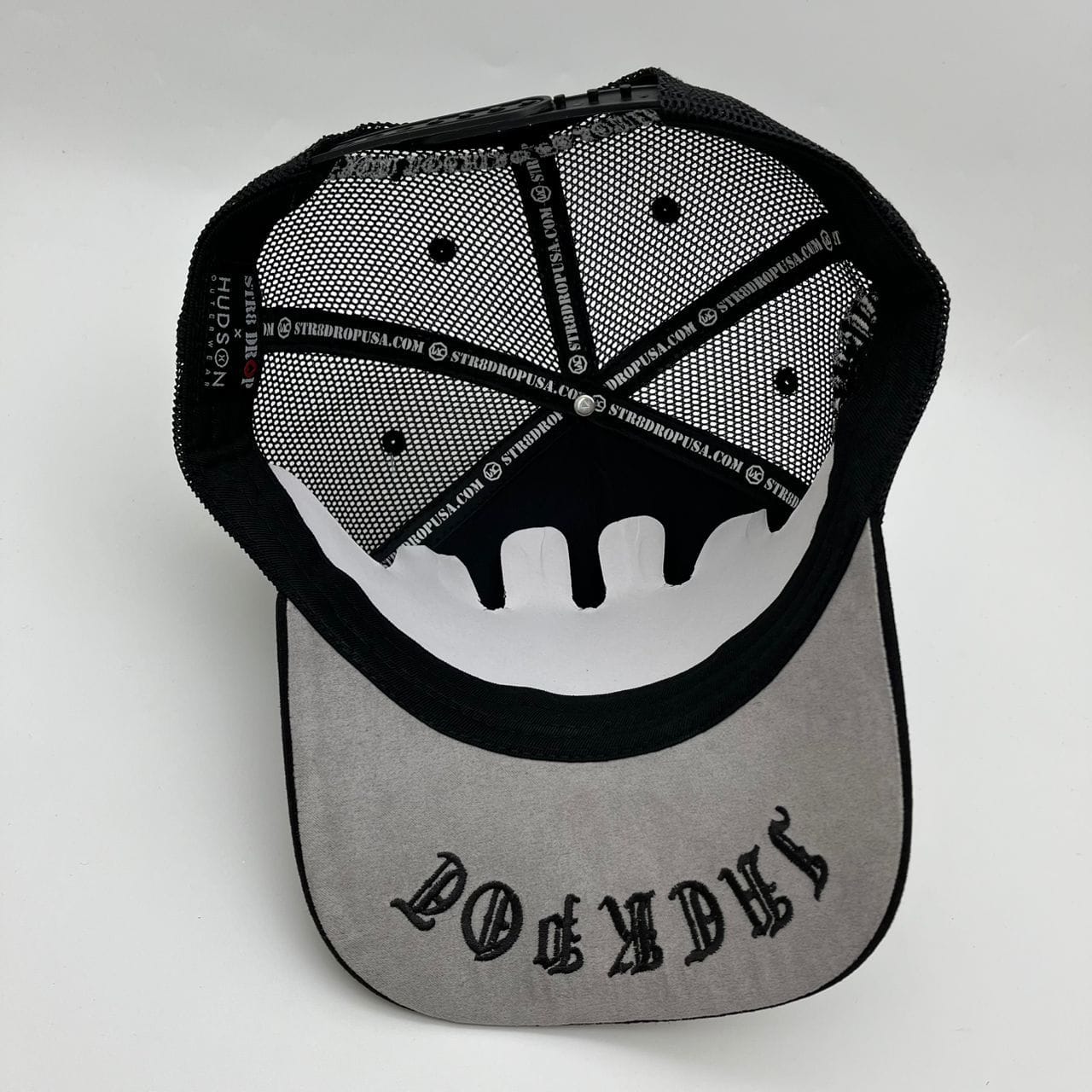 Hudson Outerwear V2 Diamond Suede Trucker Hat with mesh back and adjustable strap, featuring a diamond-patterned suede front panel.