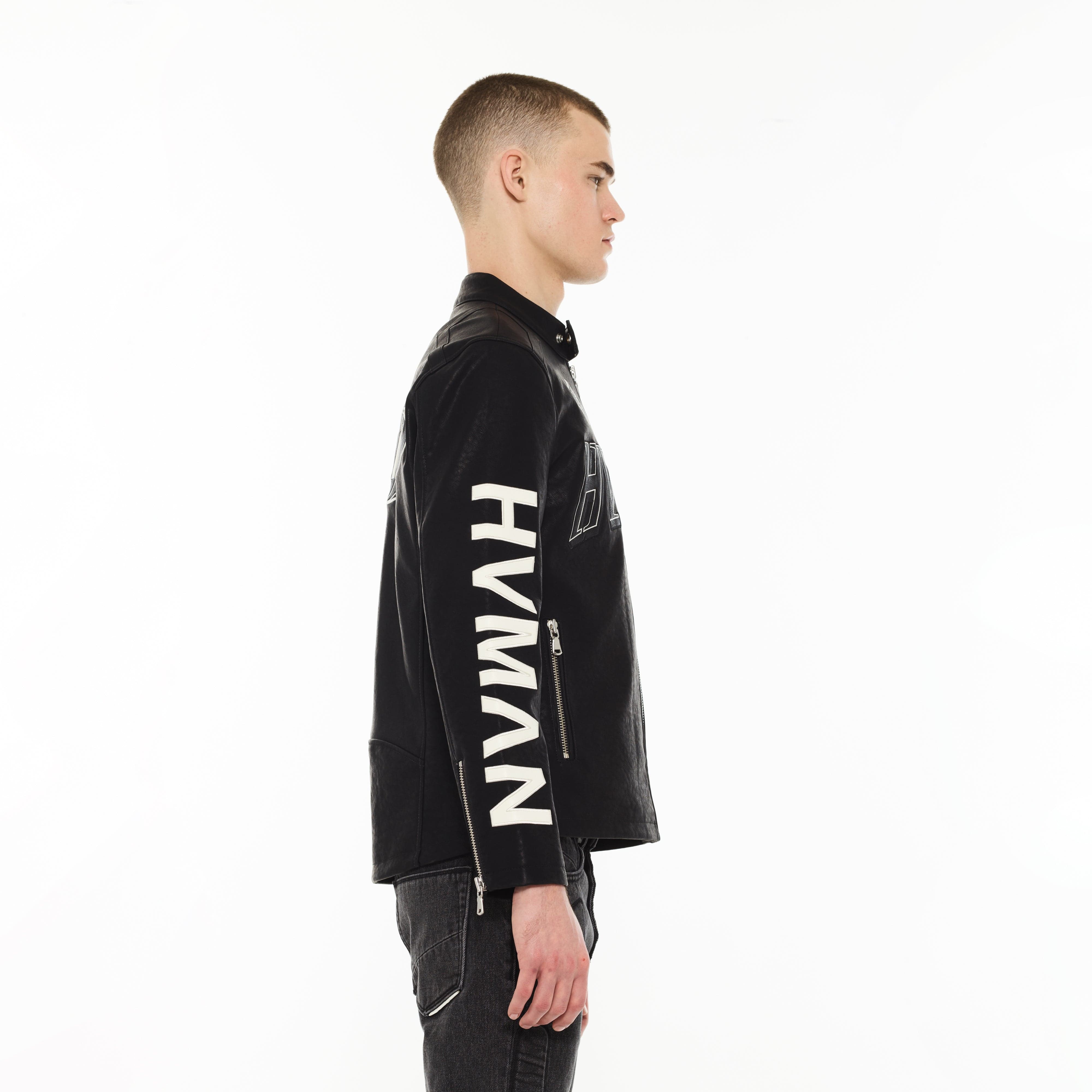 Hvman Jackets Hvman Cafe Racer Jacket in Black Hvman Cafe Racer Jacket in Black