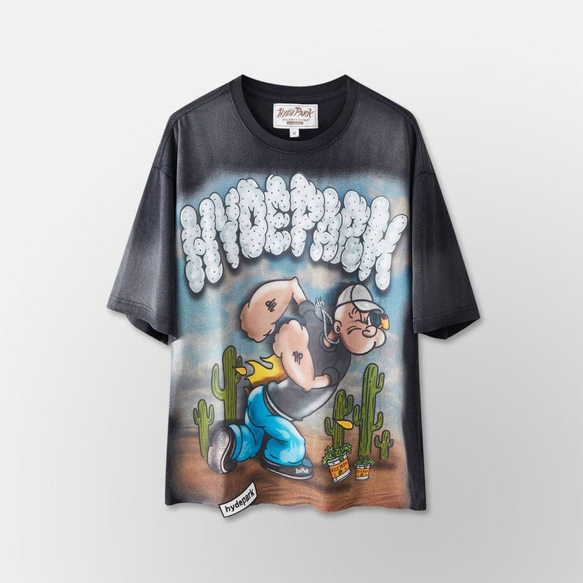 Hyde Park T-Shirts HYDE PARK PUFFING SPINACH TEE (BLACK) HYDE PARK PUFFING SPINACH TEE (BLACK)