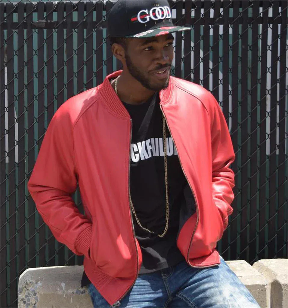 Jakewood Jackets Jakewood Genuine Lambskin Leather Baseball Varsity Red Jacket Jakewood Genuine Lambskin Leather Baseball Varsity Red Jacket