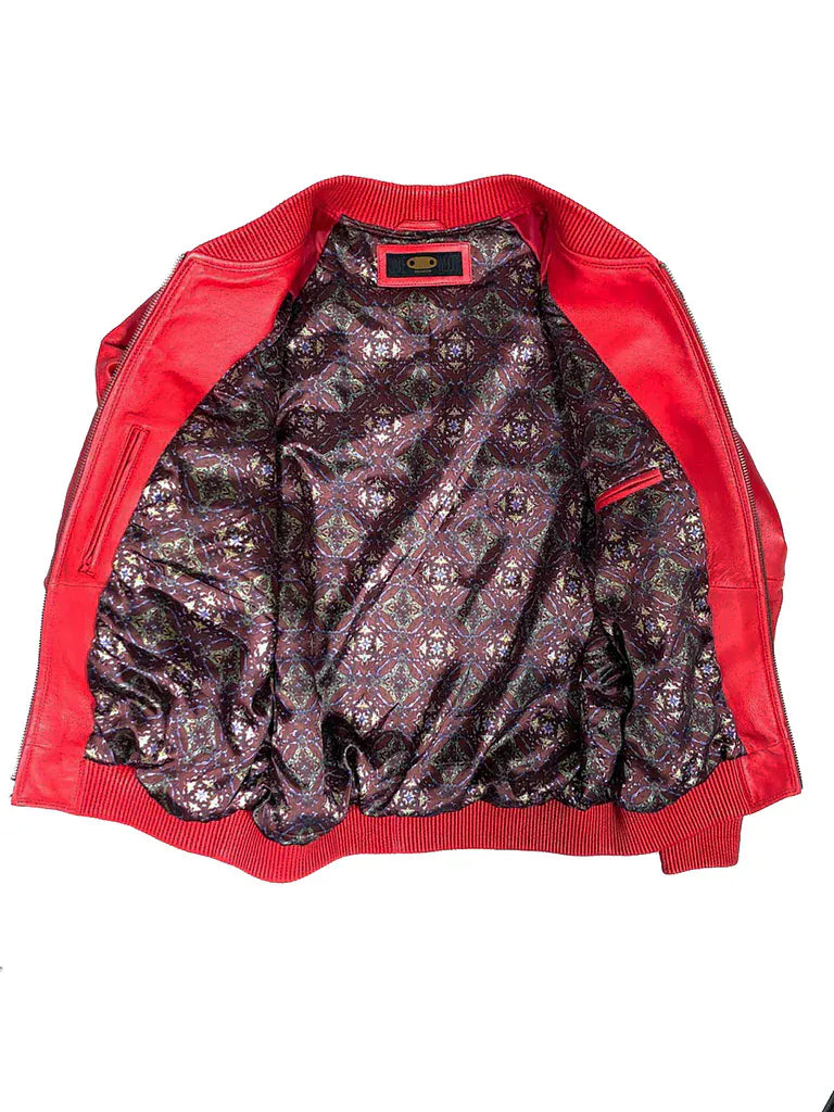 Jakewood Jackets Jakewood Genuine Lambskin Leather Baseball Varsity Red Jacket Jakewood Genuine Lambskin Leather Baseball Varsity Red Jacket