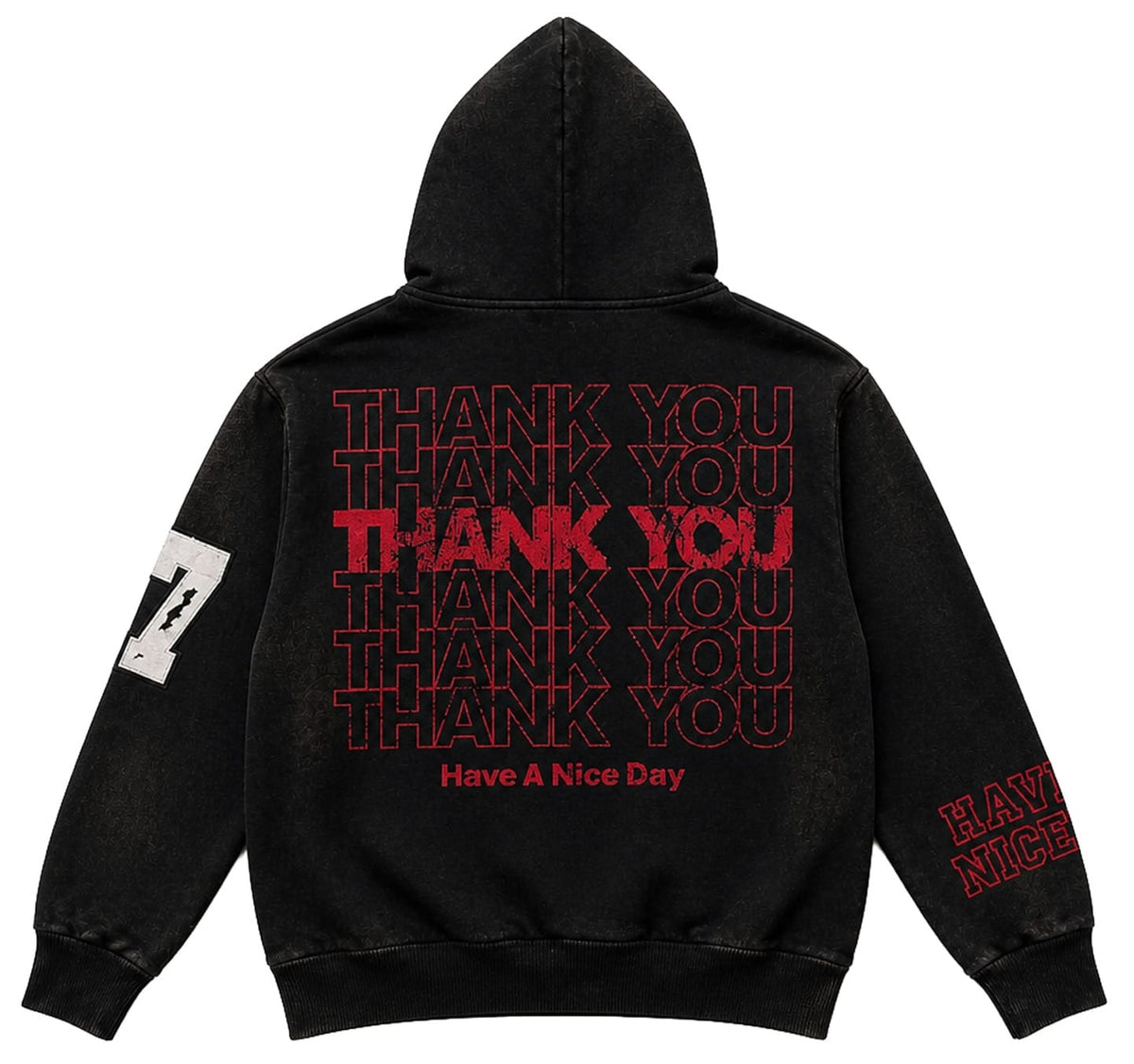 Joes Supermarket Hoodies Pigment-Wash Effect Monster Appliqué Pullover Hoodie Pigment-Wash Effect Monster Appliqué Pullover Hoodie