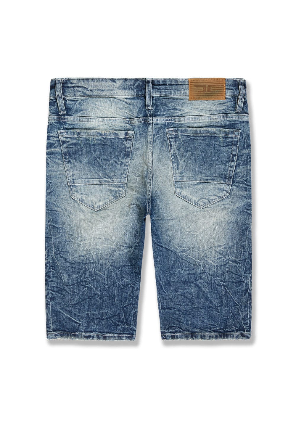 Jordan Craig OG Cascade Jean Shorts, stylish denim shorts with distressed details and a casual fit, shown in a multi-colored design.