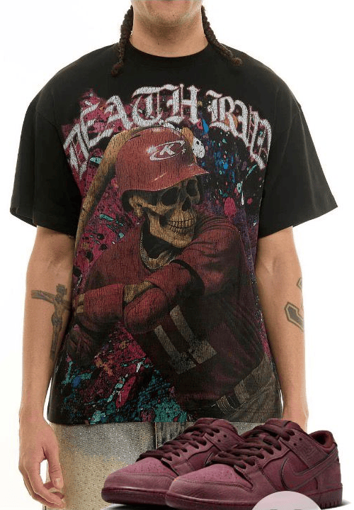 KDNK Dead Game Strong T-shirt featuring bold graphic design, black fabric, and comfortable fit, ideal for casual wear.