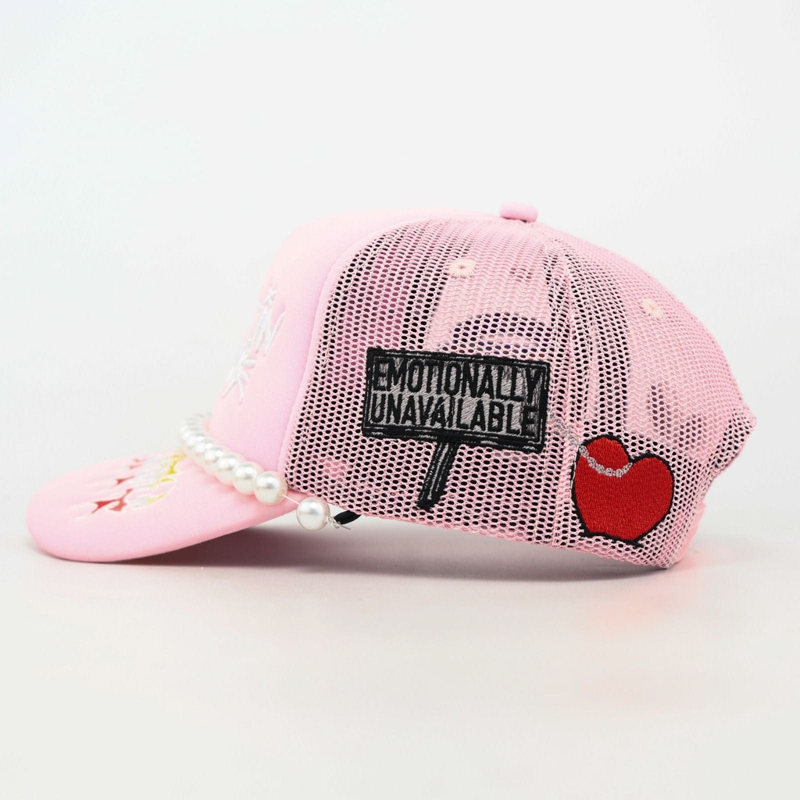 LOVE HARD TRUCKER Hats TROUBLE IN PARADISE TRUCKER PINK TROUBLE IN PARADISE TRUCKER PINK