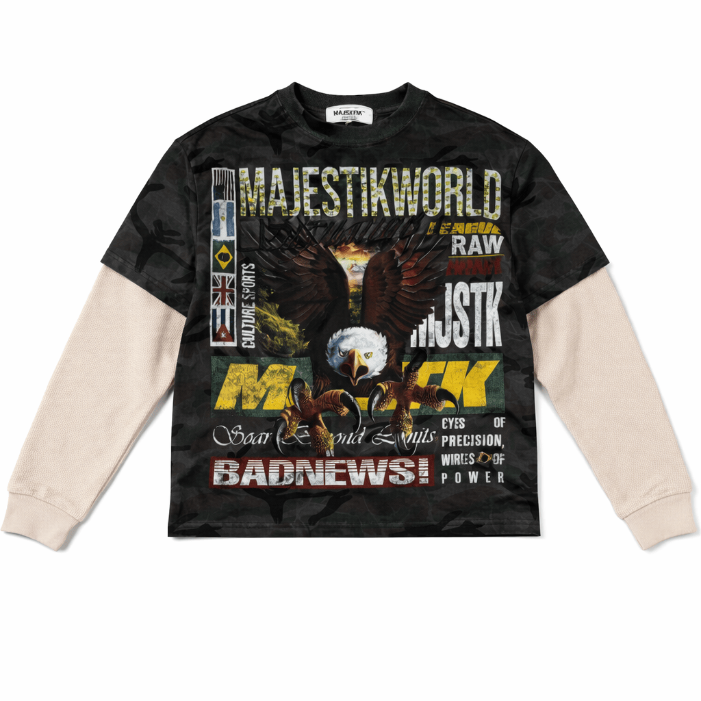 Majestik Sweatshirts Majestik Bad News Thermal Long Sleeve Tee Majestik Bad News Thermal Long Sleeve Tee
