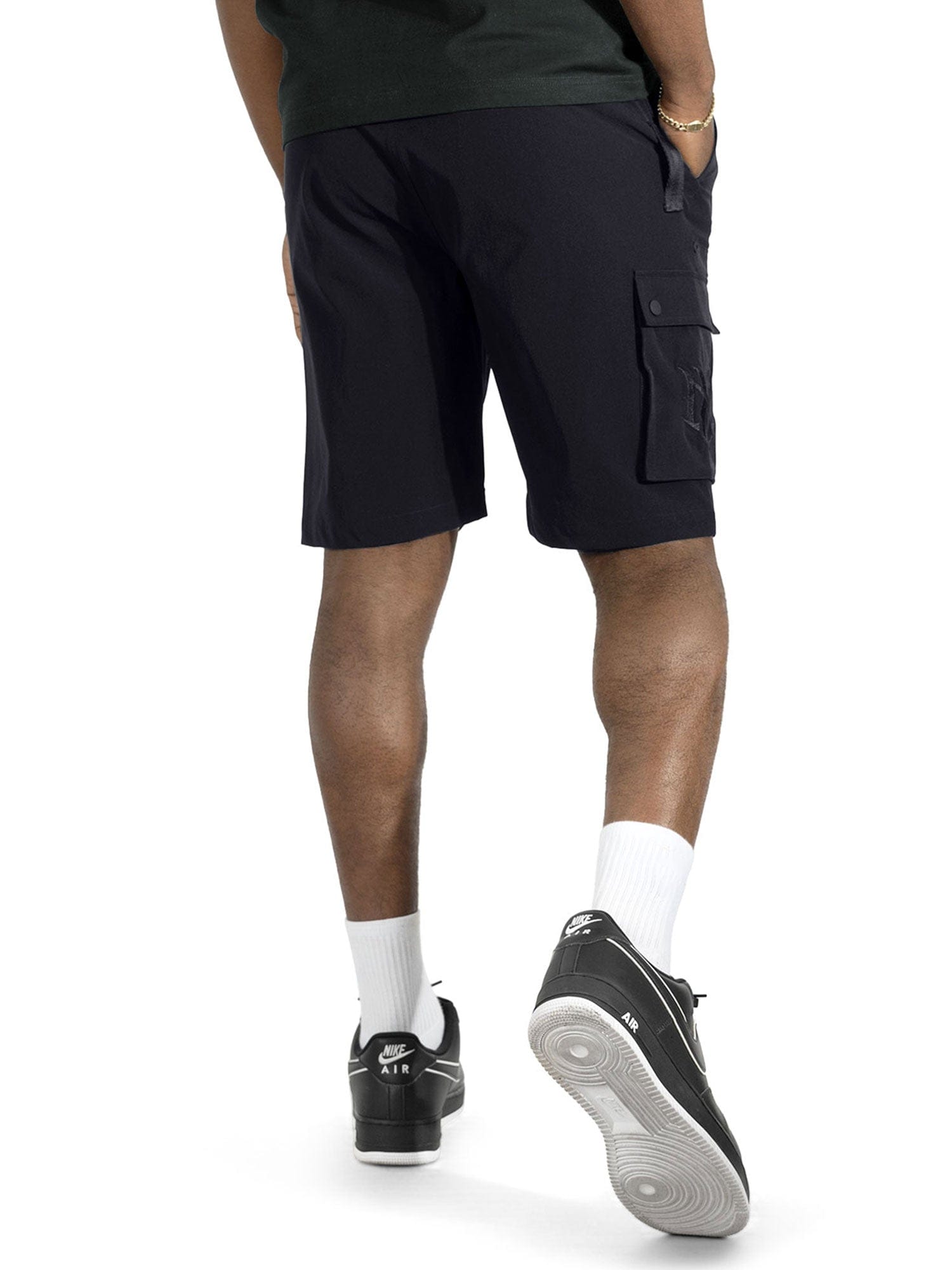Makobi MK634 Adorni Shorts in black, lightweight casual shorts with adjustable drawstring waist and relaxed fit.