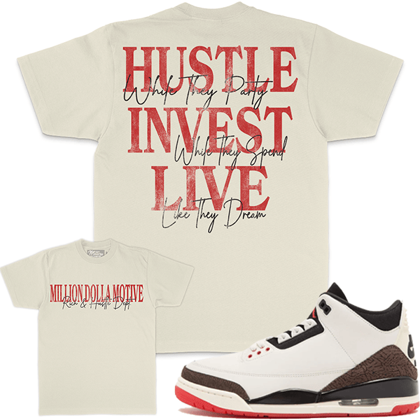 Million Dolla Motive T-Shirts Million Dolla Motive Hustle Invest Live Tee Million Dolla Motive Hustle Invest Live Tee