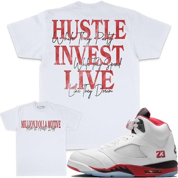 Million Dolla Motive T-Shirts Million Dolla Motive Hustle Invest Live Tee Million Dolla Motive Hustle Invest Live Tee