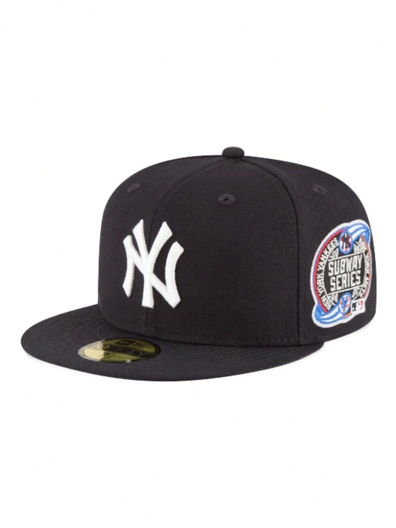 New Era Yankees navy fitted hat featuring Subway Series design and iconic logo on the front.