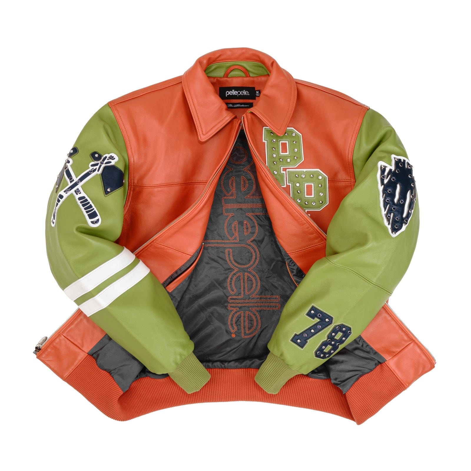 Pelle Pelle Jackets Pelle Pelle Renegades Jacket - Green & Orange Pelle Pelle Renegades Jacket - Green & Orange