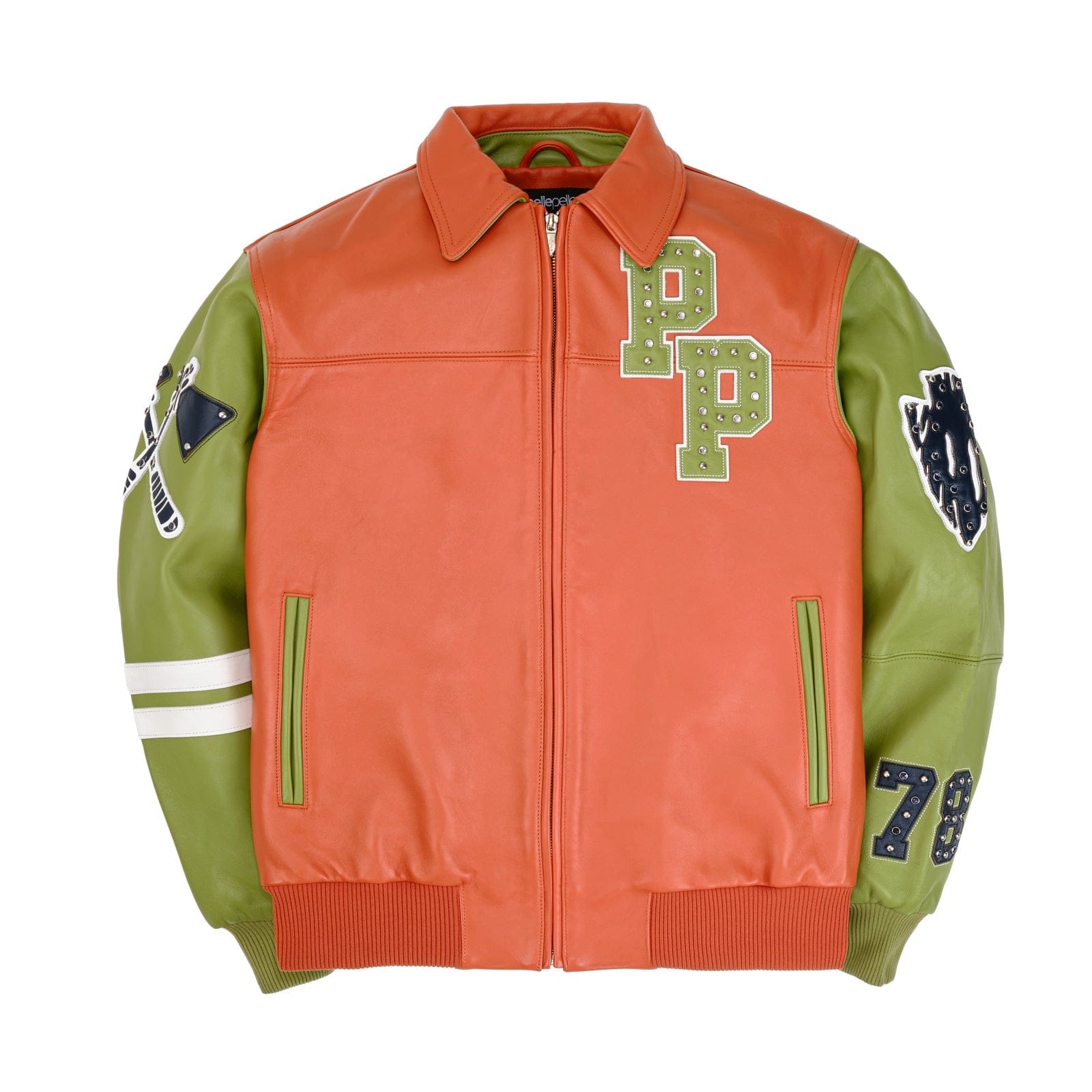 Pelle Pelle Jackets Pelle Pelle Renegades Jacket - Green & Orange Pelle Pelle Renegades Jacket - Green & Orange