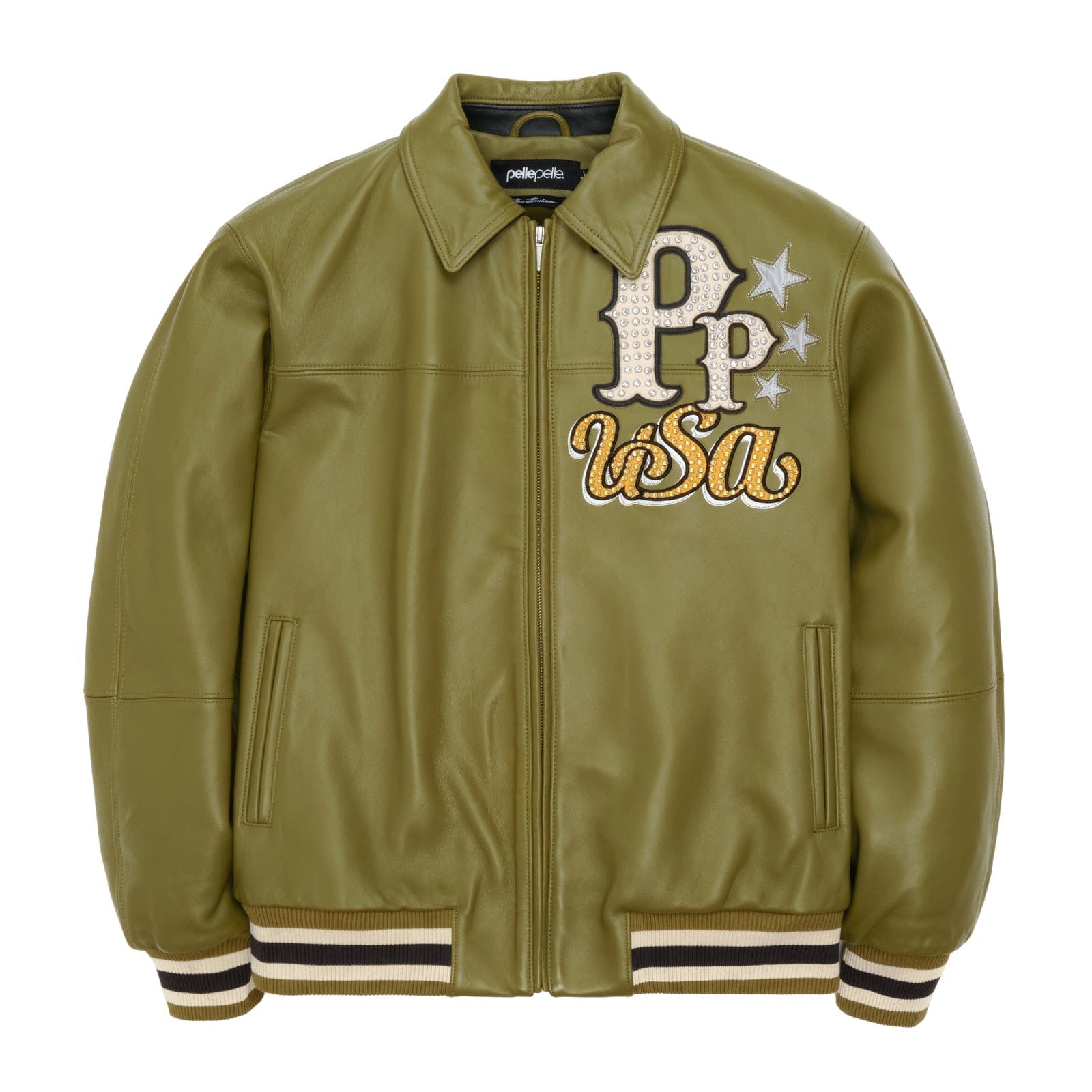 Pelle Pelle Jackets Pelle Pelle Stars And Stripes Jacket - Green Pelle Pelle Stars And Stripes Jacket - Green