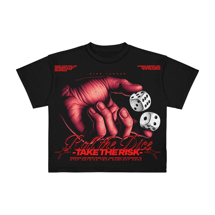 Black Premium Milano Roll The Dice T-Shirt with graphic print, casual fit, and comfortable fabric.