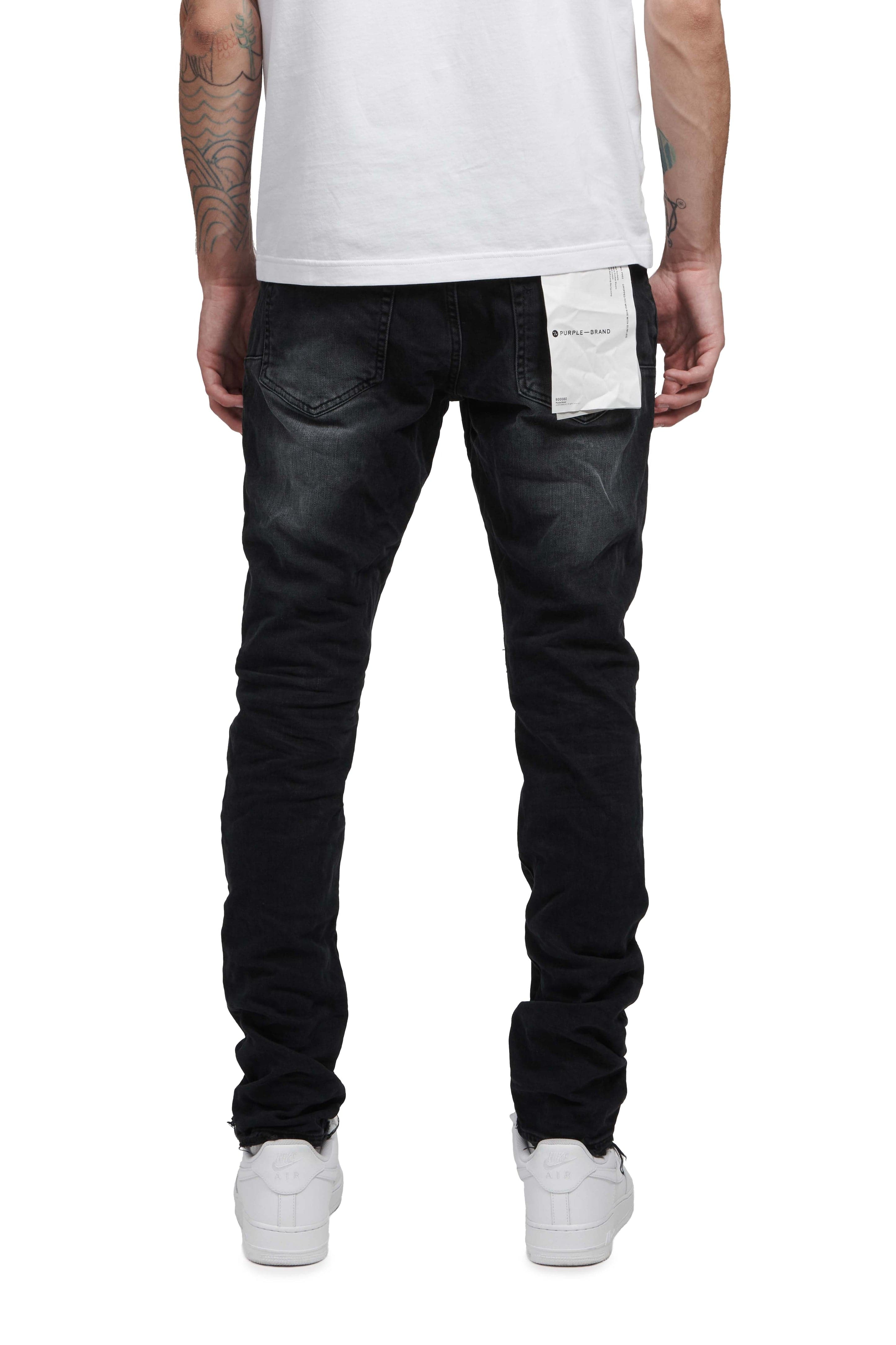 Purple Brand Denim Purple P002 Distressed Black Repair Purple P002 Distressed Black Repair