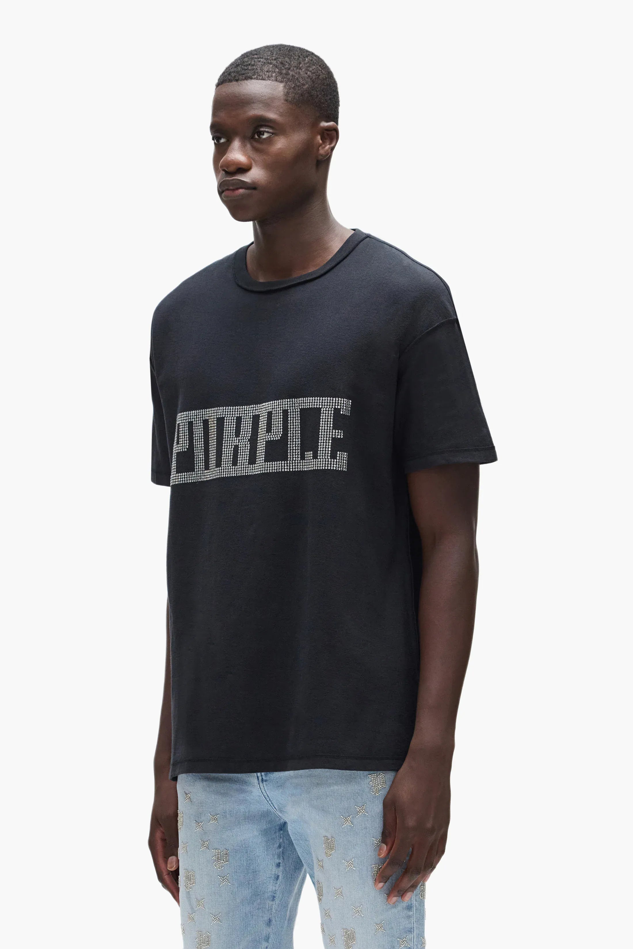 Purple Brand T-Shirts Purple Brand Crystal Plaque Tee Purple Brand Crystal Plaque Tee