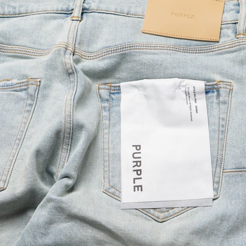Purple Brand 001 Skinny Fade Distressed Light Blue.