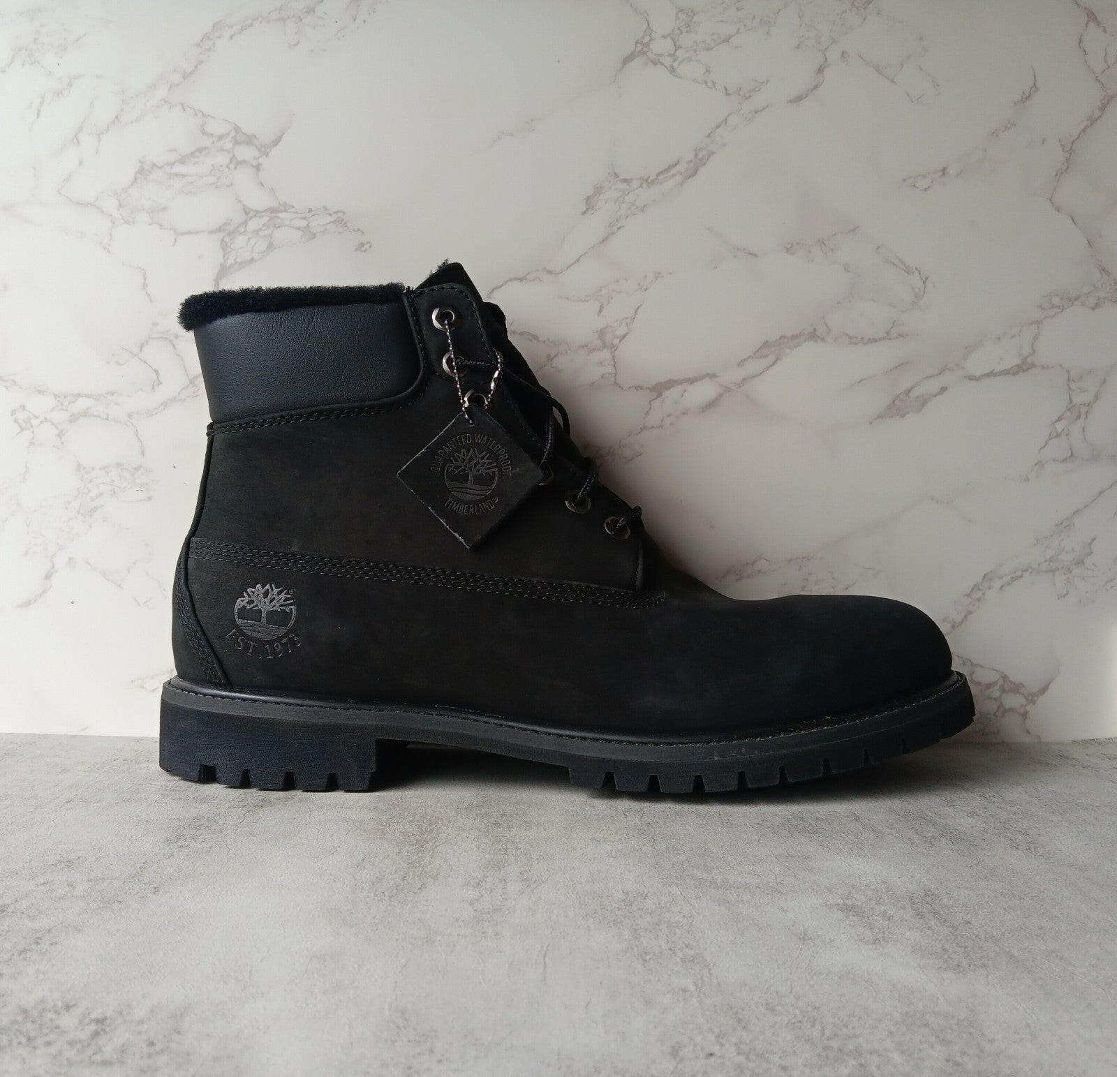 Timberland 6-Inch Premium Fur Line Black Men's Boots - Save 40%.