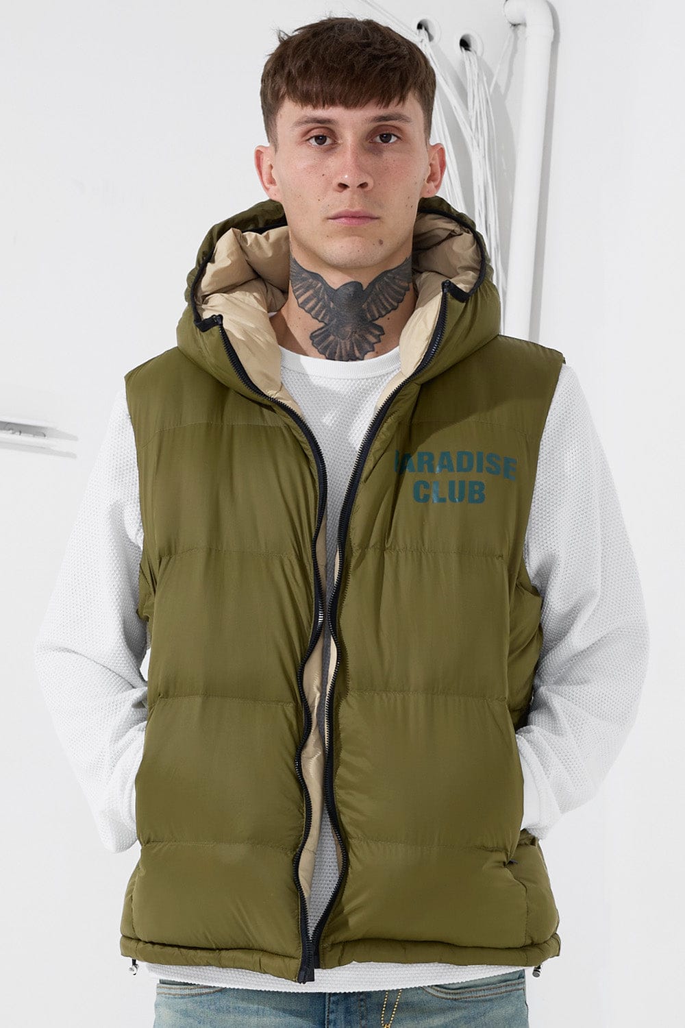 See You In Paradise Vest Divine Reversible Puffer Vest (Olive) Divine Reversible Puffer Vest (Olive)
