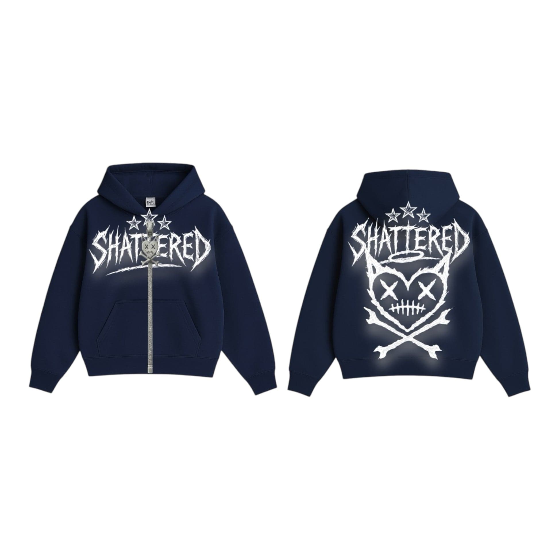 Shattered Hearts Hoodies Shatterd Hearts "Head" Blue Hoodie Shatterd Hearts "Head" Blue Hoodie