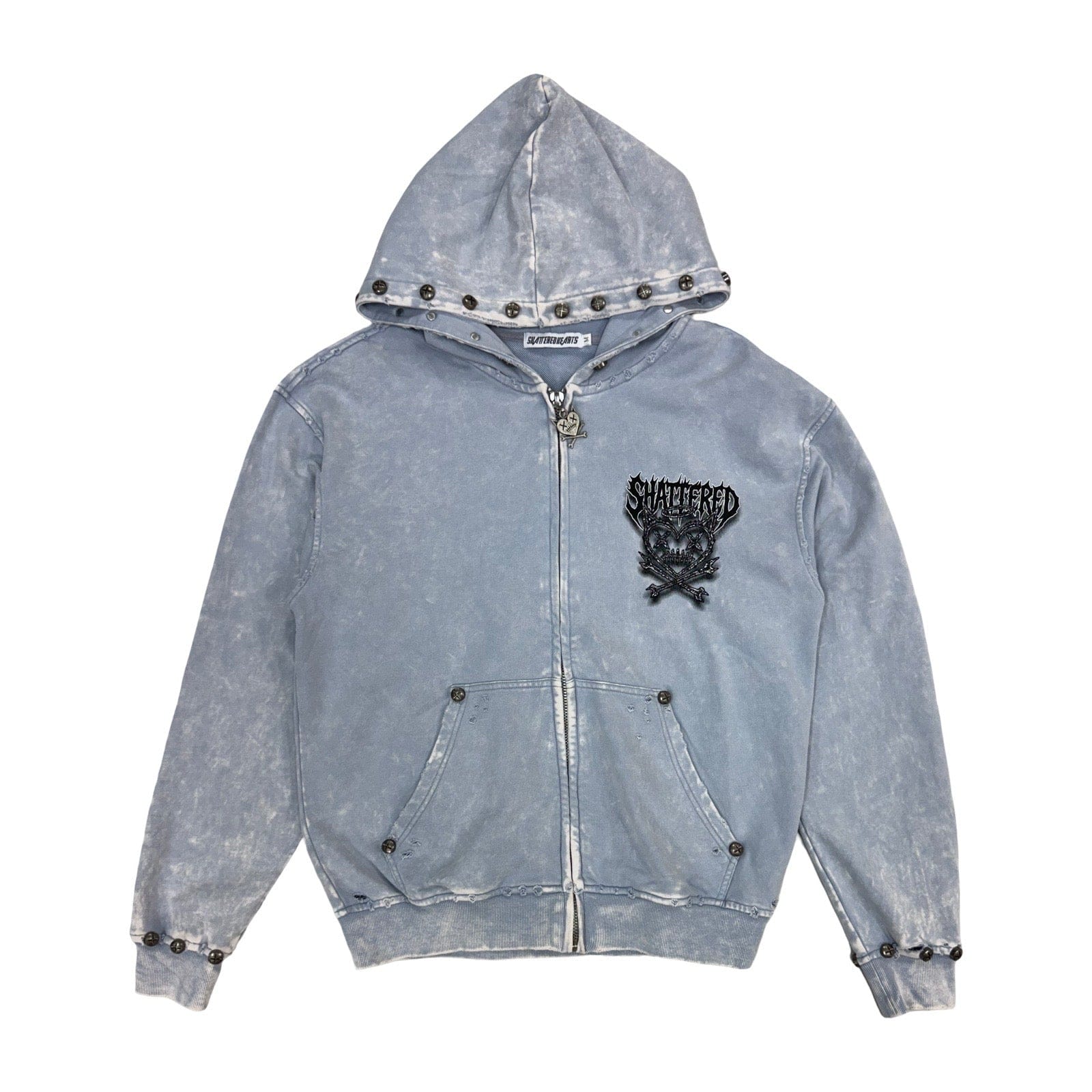 Shattered Hearts Hoodies Shattered Hearts "Head" Gray Hoodie Shattered Hearts "Head" Gray Hoodie
