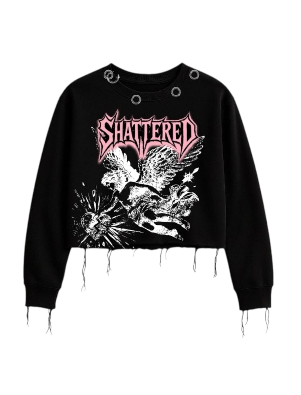 Shattered Hearts Sweatshirts Shattered Hearts Angel Crew Shattered Hearts Angel Crew