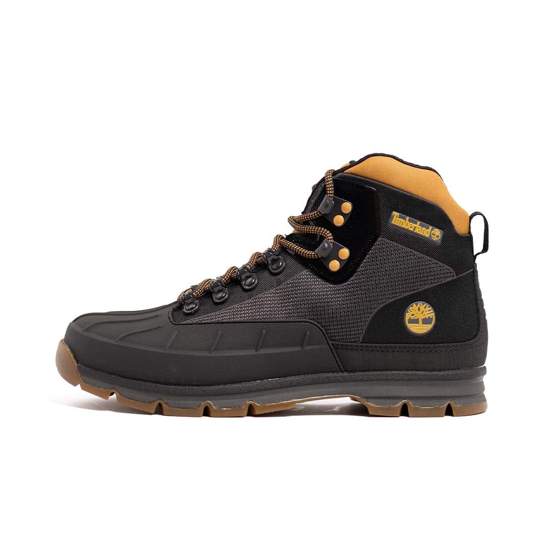 Timberland Boots Timberland Euro Hiker Shell Toe Jacquard Boot Black and Wheat Timberland Euro Hiker Shell Toe Jacquard Boot Black and Wheat
