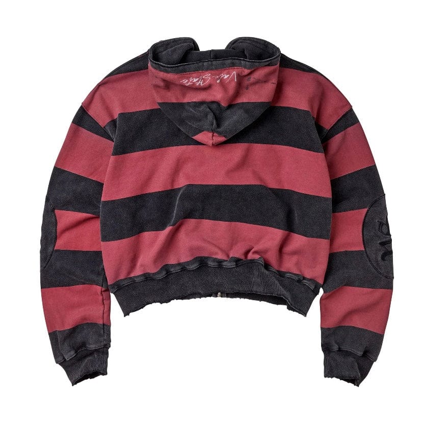 Vale ATL maroon zip-up hoodie with hood and front pockets