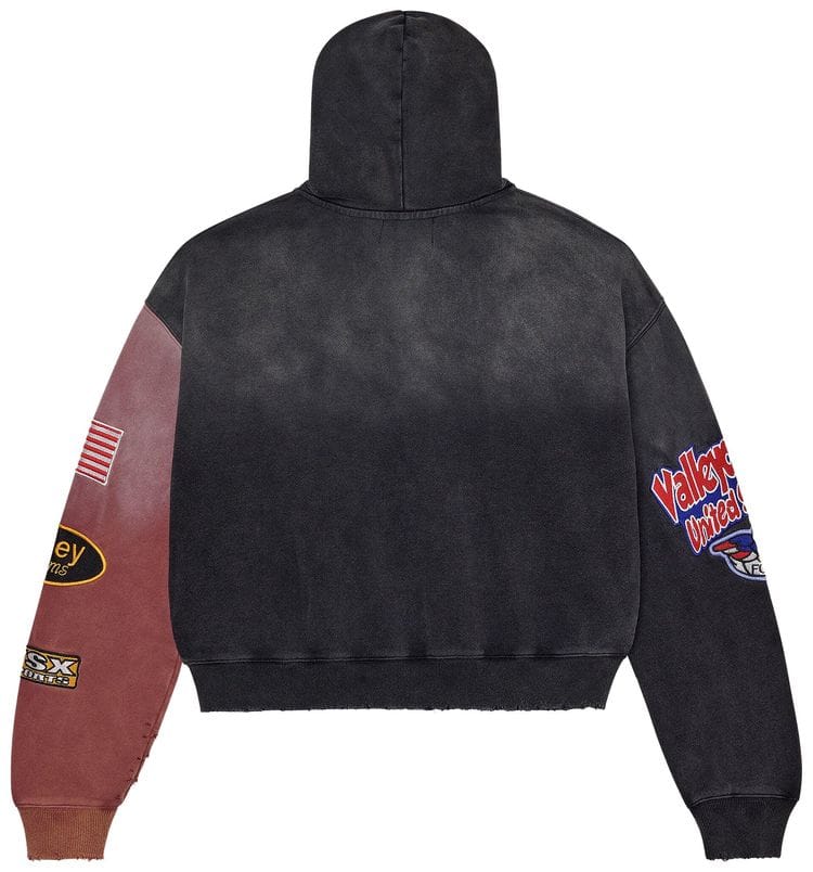 Vale Forever Tow Face Zip Up Hoodie, black hoodie with front zipper, soft fabric, and logo detail, casual streetwear style