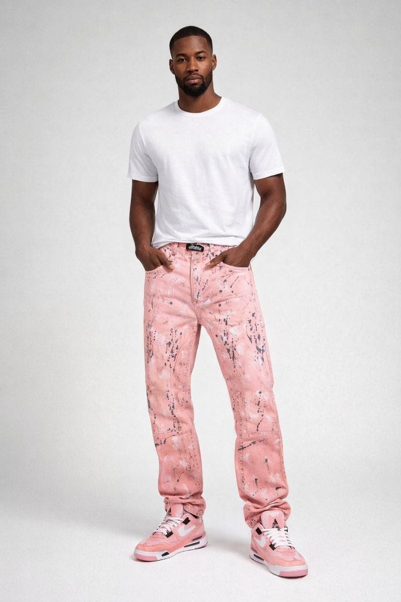Vicious Denim Pink Carpenter Splash Flare Denim Pink Carpenter Splash Flare Denim