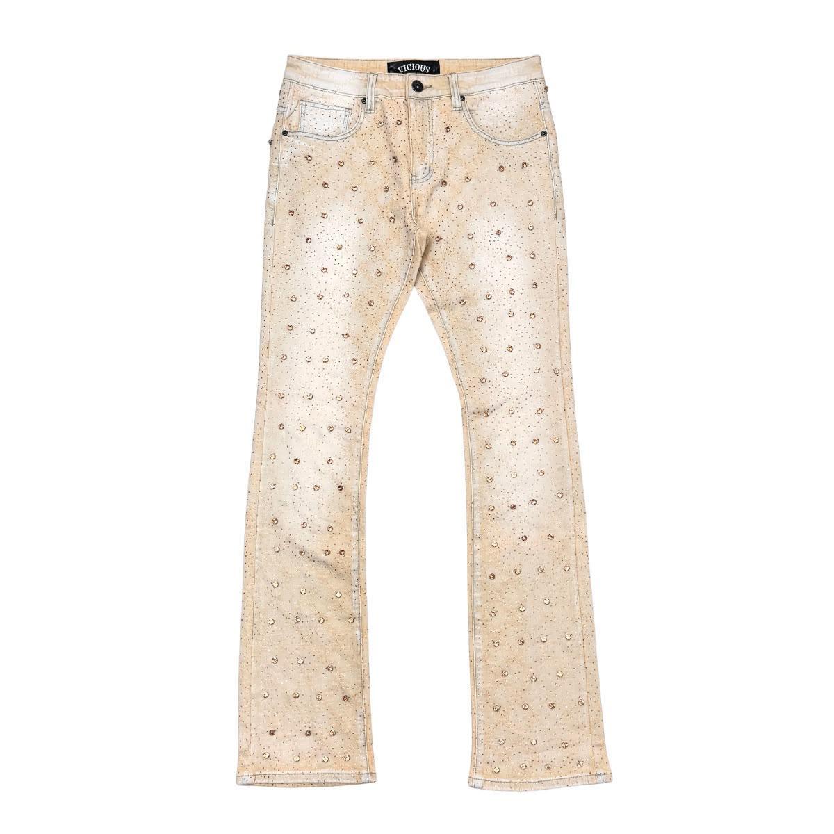 Vicious Denim Vicious Pearl Stud Cream Denim Vicious Pearl Stud Cream Denim