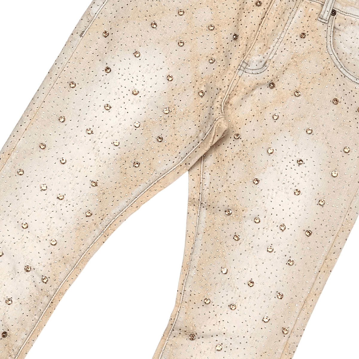 Vicious Denim Vicious Pearl Stud Cream Denim Vicious Pearl Stud Cream Denim