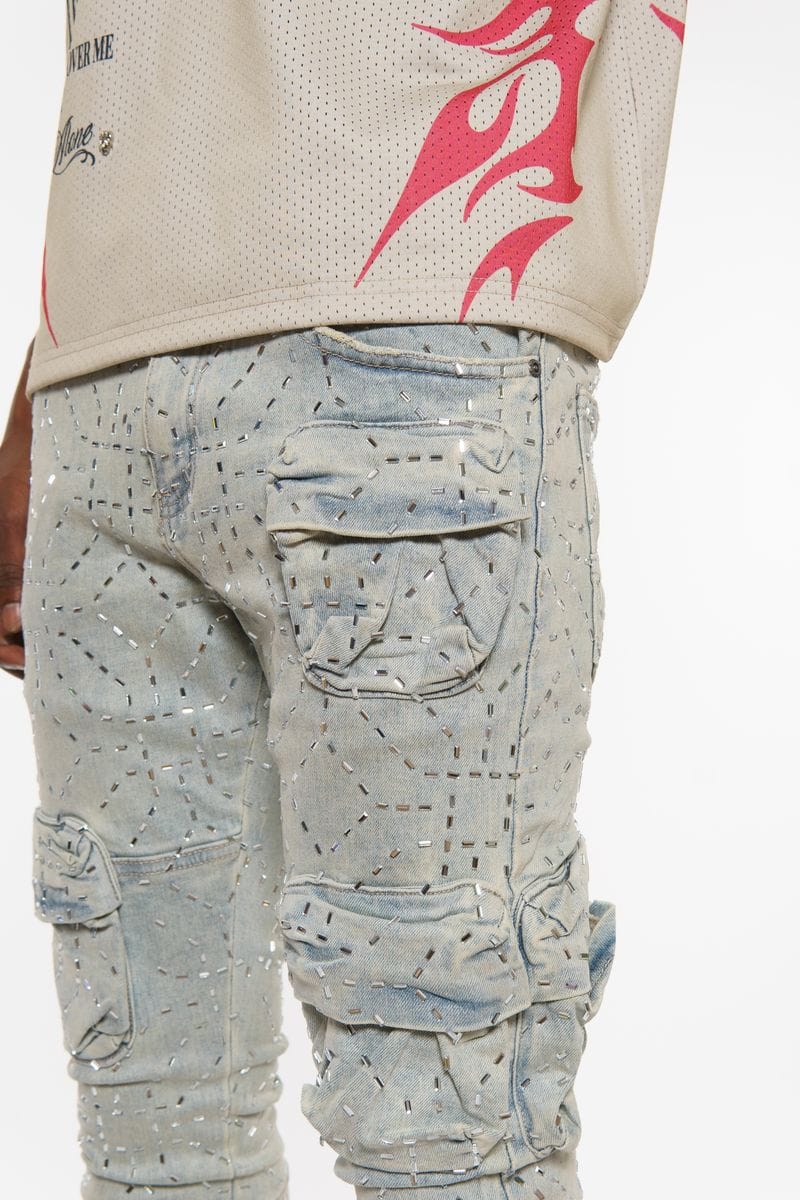 Vicious Denim Vicious Perforated Light Blue Denim Vicious Perforated Light Blue Denim