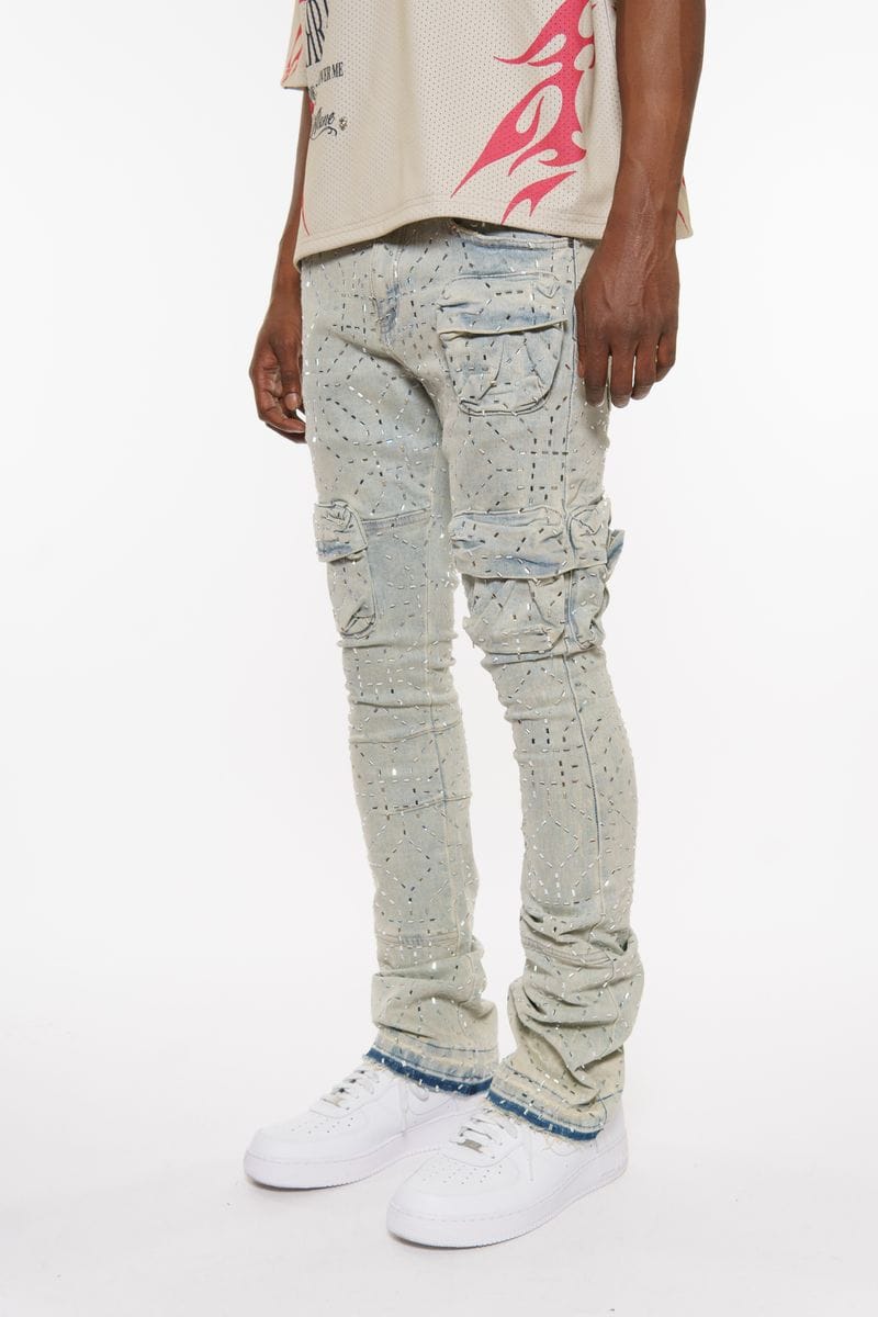 Vicious Denim Vicious Perforated Light Blue Denim Vicious Perforated Light Blue Denim