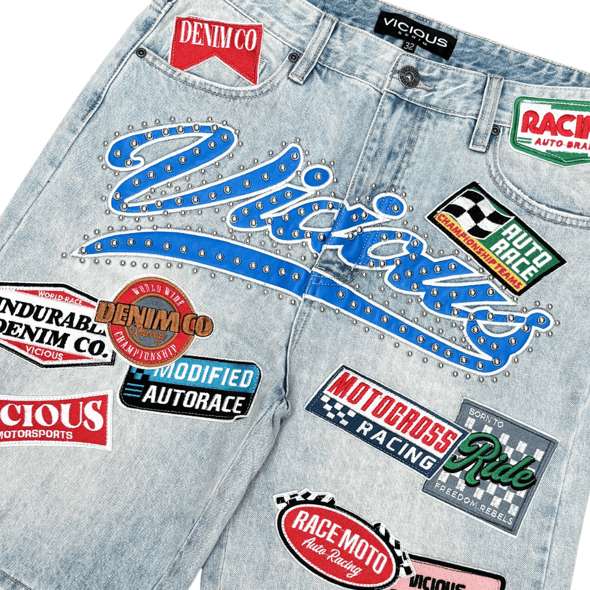 Vicious Shorts Vicious Patch Denim Shorts Vicious Patch Denim Shorts
