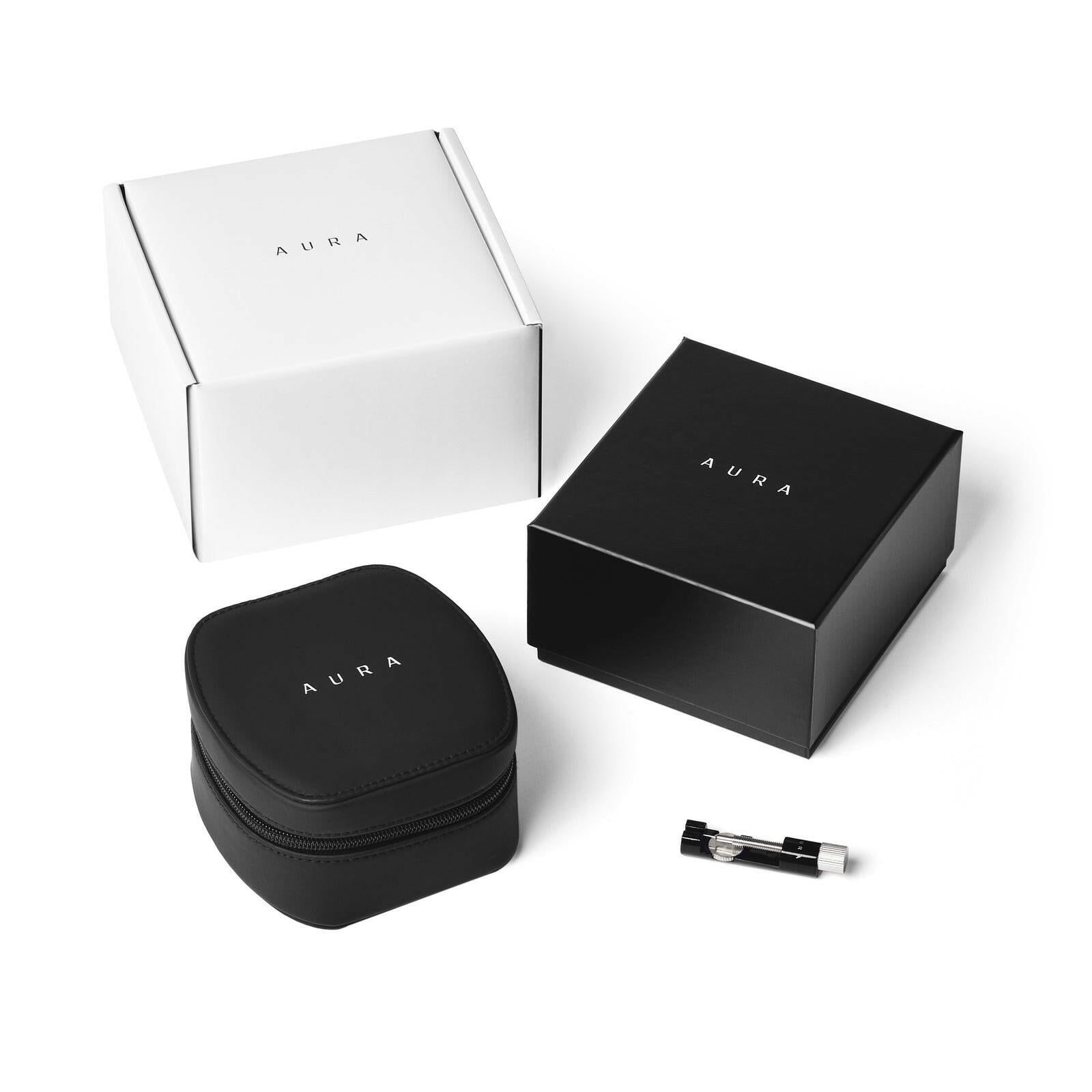 Aura Skeleton 002: Steel/Crystal Watch.