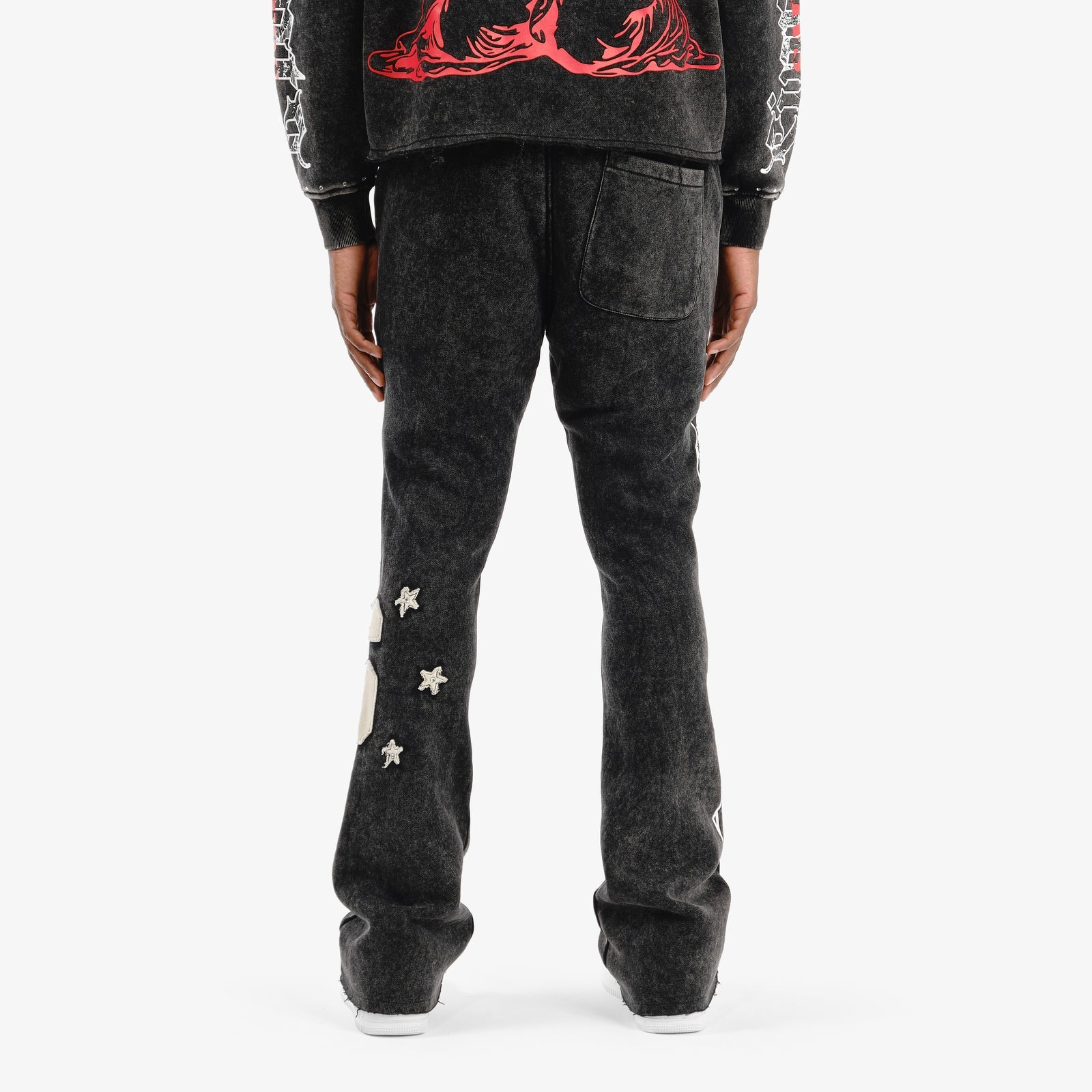 Copper Rivet Black Saint Sweatsuit with Rhinestones
