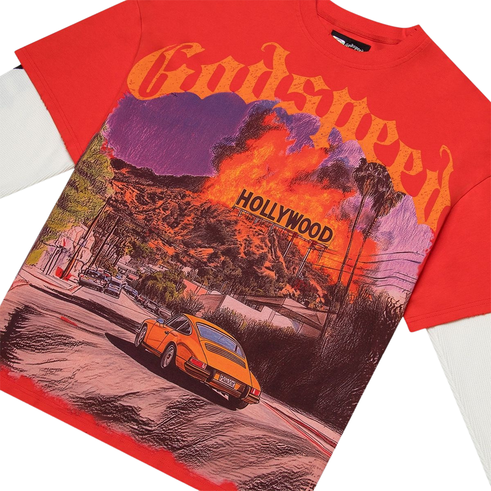 Godspeed Los Scandalous Layered T-Shirt - Red 