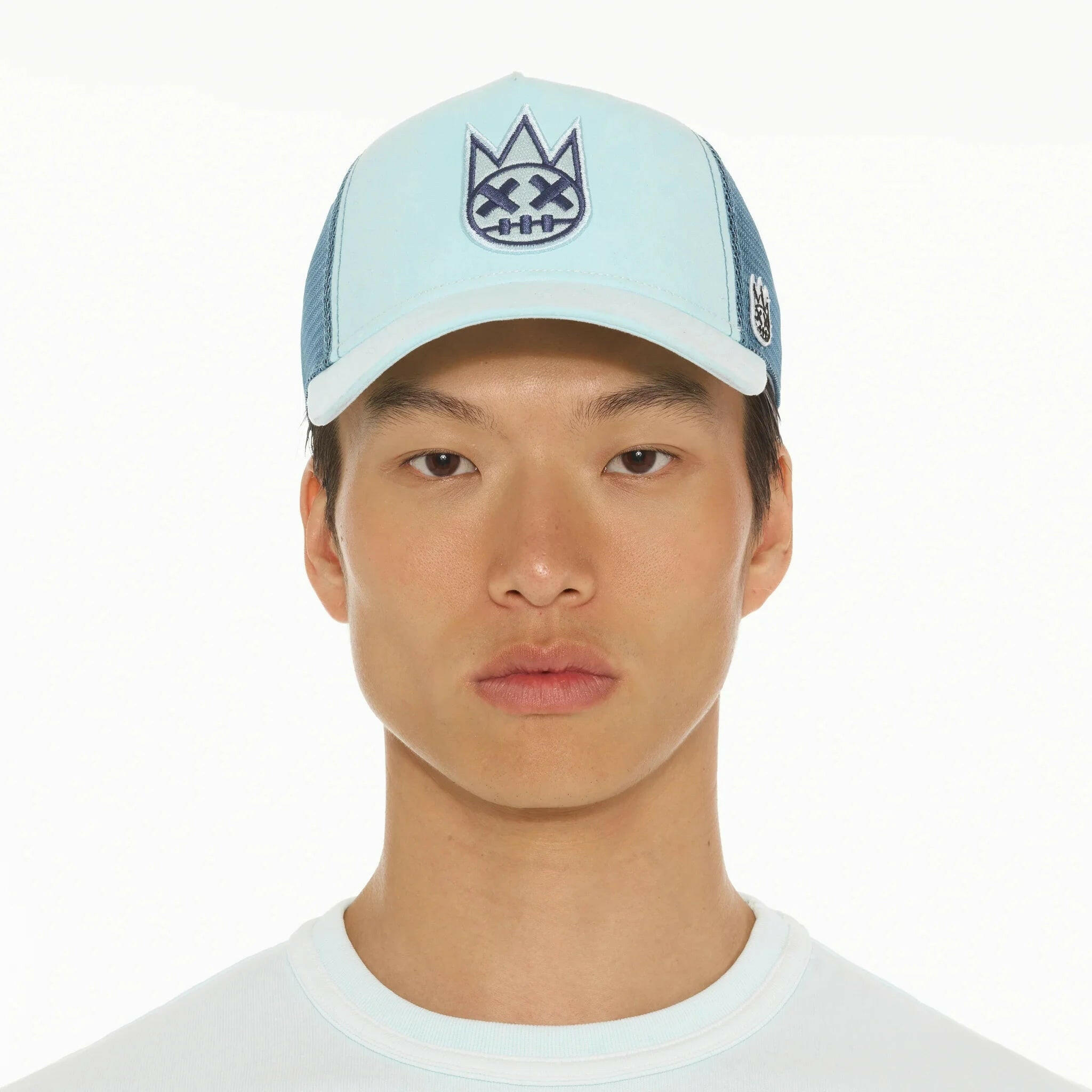 Cult Clean Logo Powder Blue Trucker Hat.