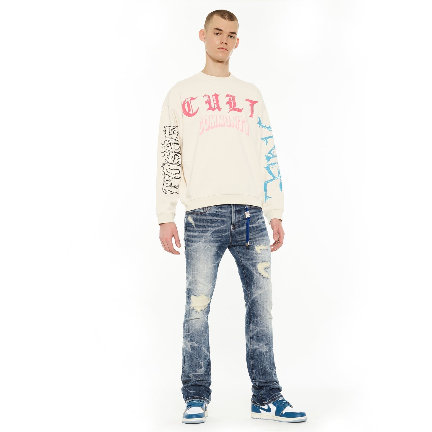Cult Of Individuality Fleece Crew Novelty Sweatshirt 
