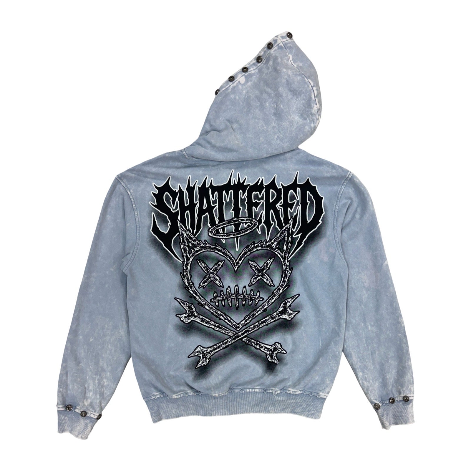 Shattered Hearts "Head" Gray Hoodie