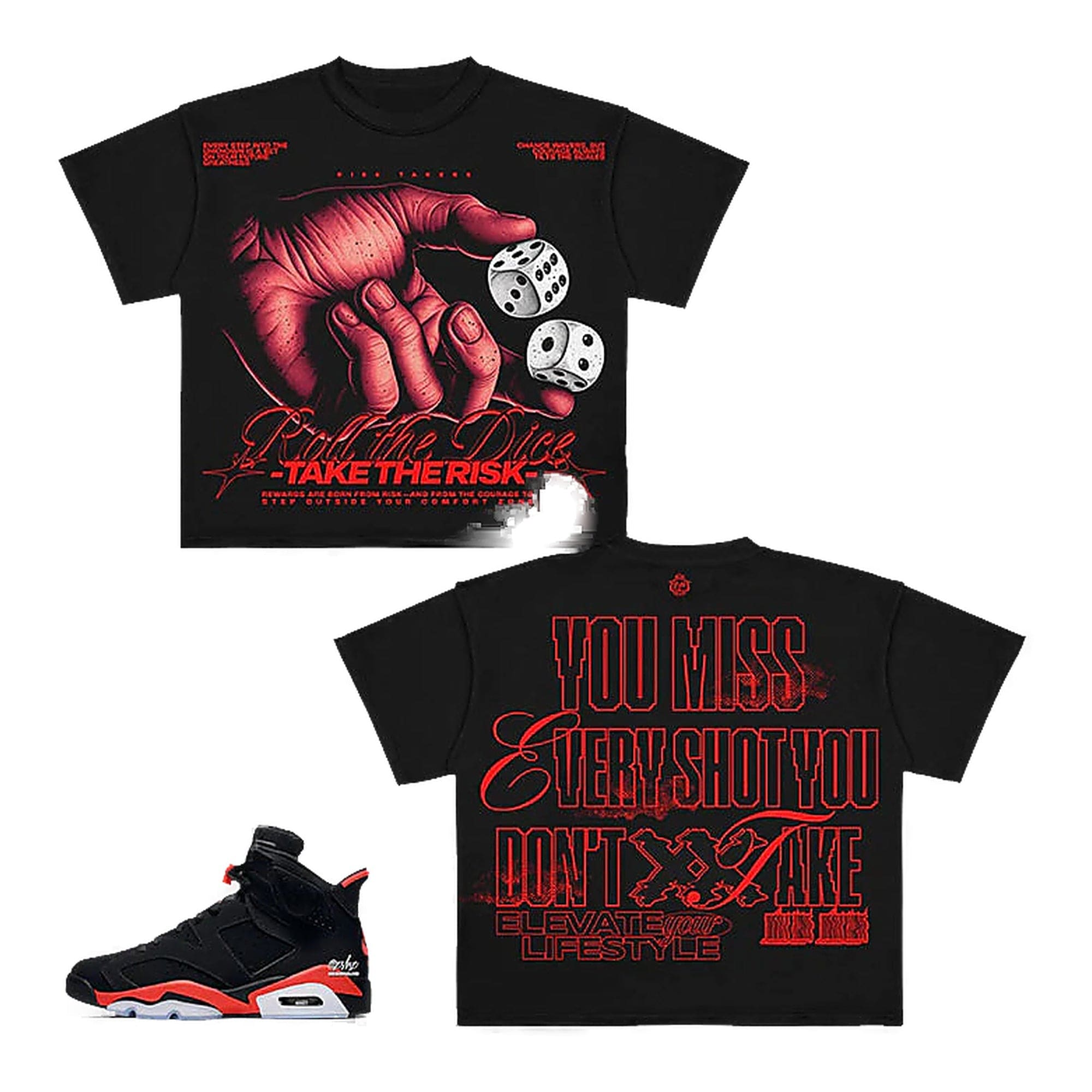 Premium Milano Roll The Dice T-Shirt featuring a stylish graphic design on a comfortable casual tee.