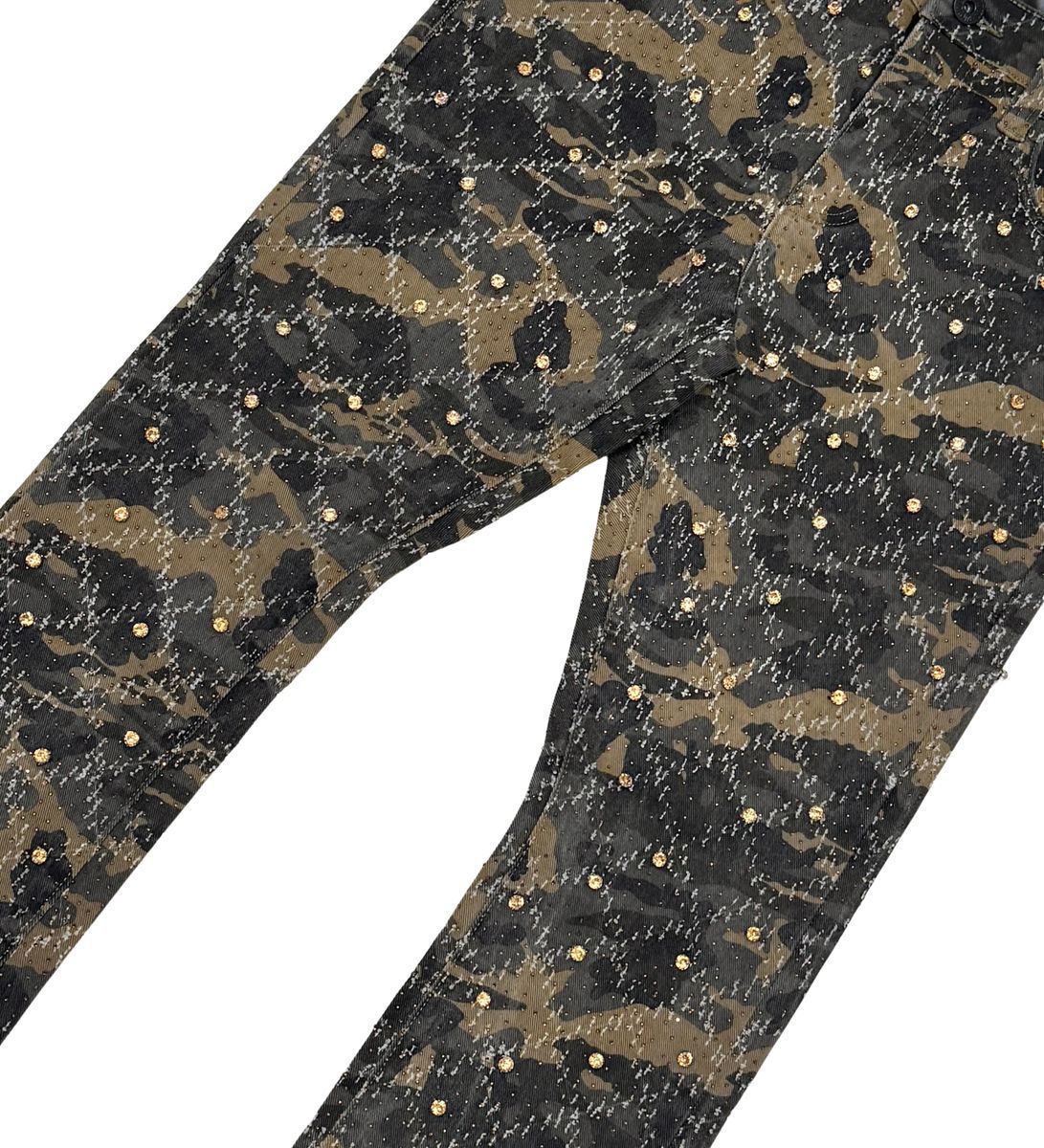 Vicious Black Stacked Crystal Denim 