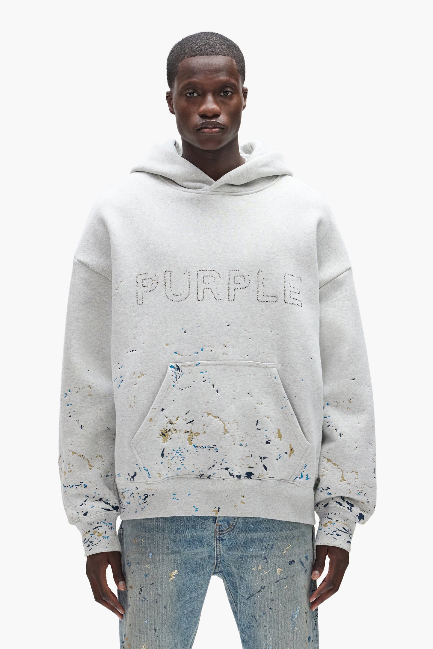 Purple Brand Studded Camo Hoodie