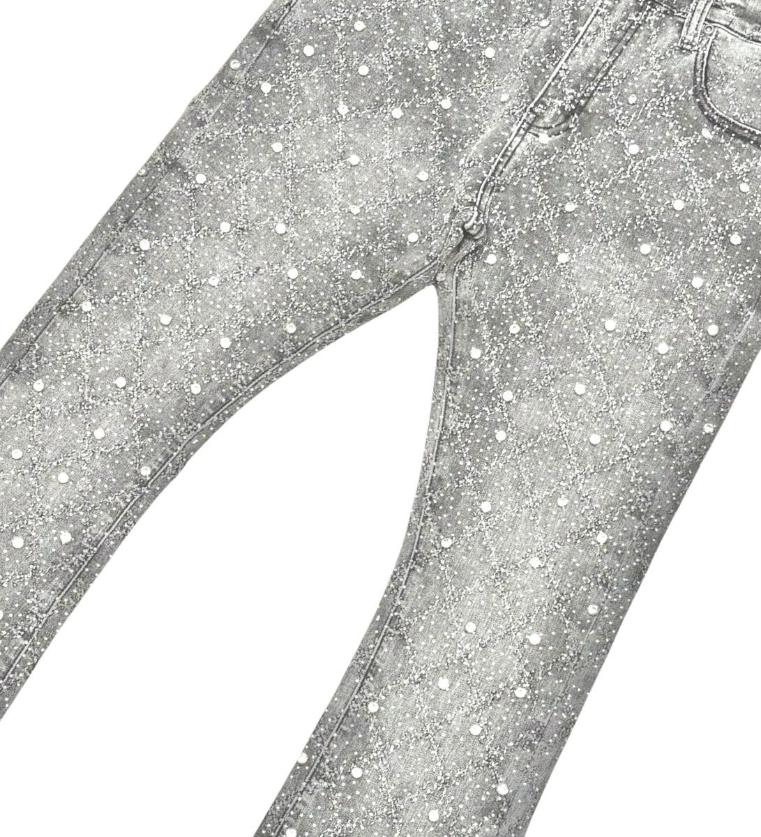 Vicious Black Stacked Crystal Denim 