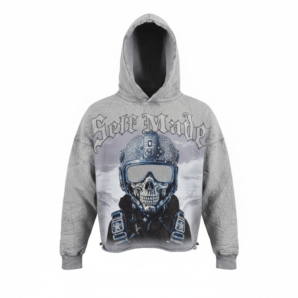 Focus Hoodies Focus Self Made Rhinestone Cropped Hoodie Focus Self Made Rhinestone Cropped Hoodie
