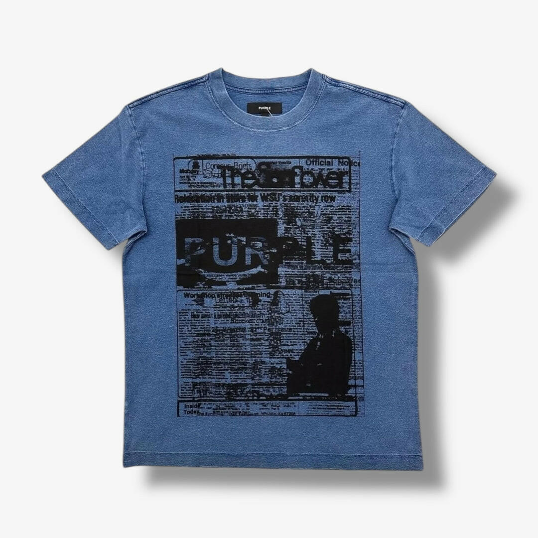 Purple Brand Textured SS Tee Blue - 40% OFF.