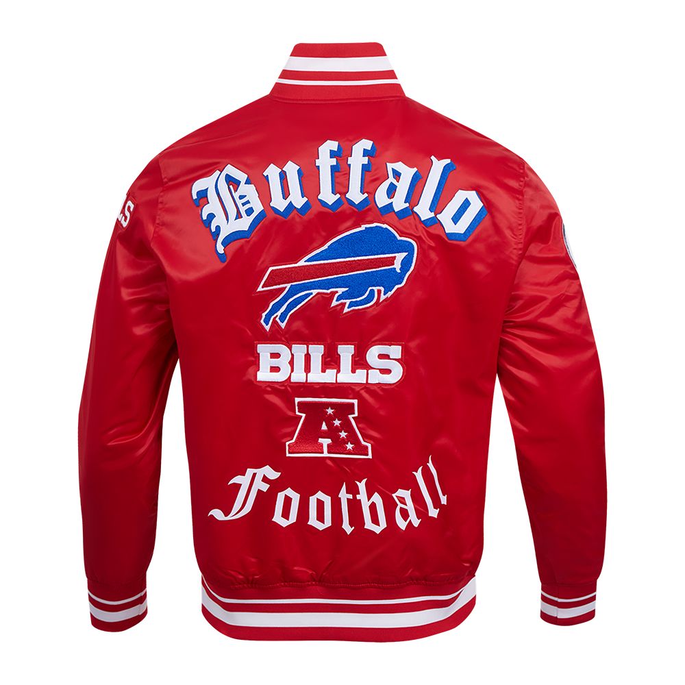 NFL Buffalo Bills Old English Men's Rib Satin Jacket